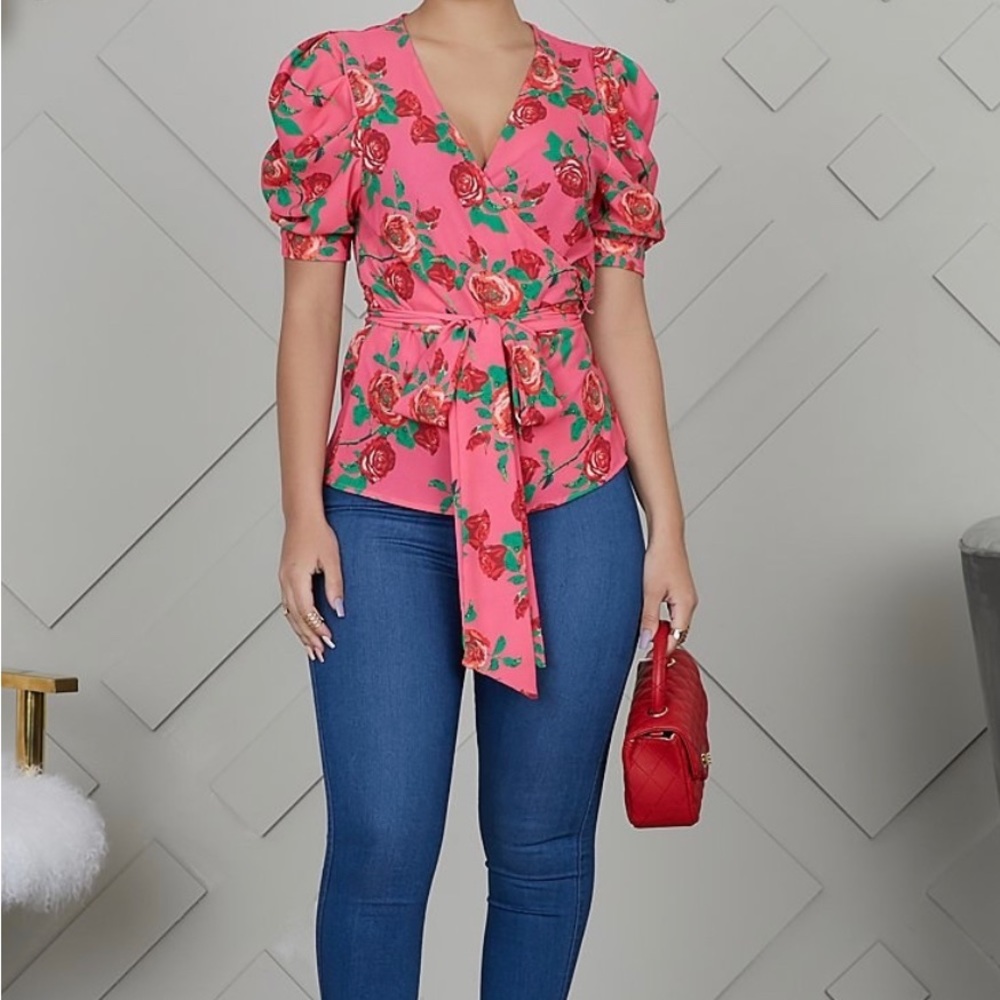Rose Wrap Top